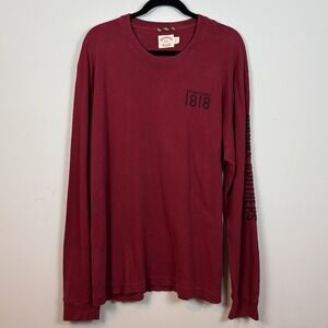 Brooks Brothers Men's‎ 100% Cotton Red 1818 Logo Spell Out Long Sleeve Tee XXL